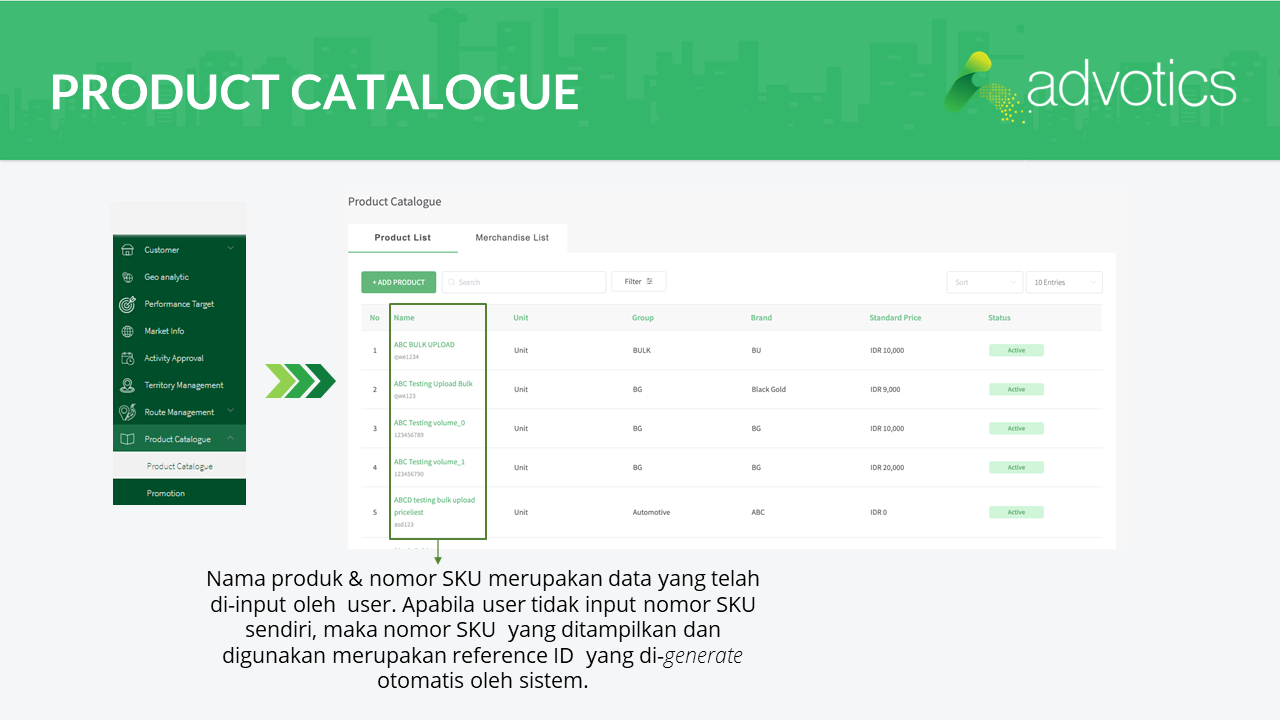 Product catalogue advowork